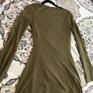 Olive Green Long Sleeve Dress